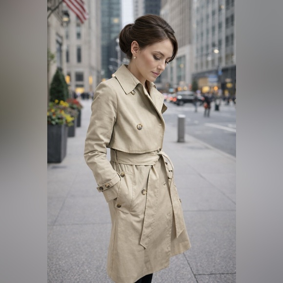 All Saints Jackets & Blazers - Classic Women’s Trench Coat All Saints Women's Beige Trench Belted small UK 6